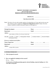 Request for Ethical Review - Trinity Western University