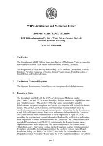 WIPO Domain Name Dispute: Case No.D2010-0658