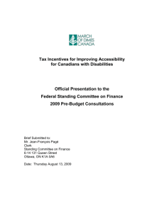 Tax Incentives for Improving Accessibility for Canadians with