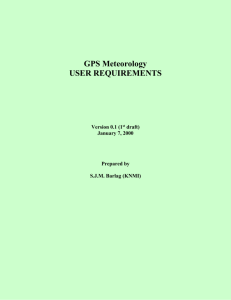 GPS Meteorology User Requirements