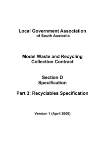 Section D - Part 3 Recyclables Specification April 2009