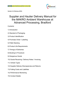 supplier manual - Advanced Supply Chain