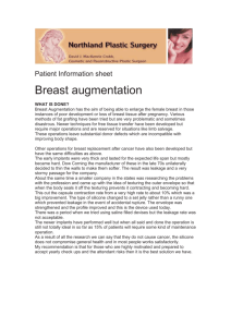 Patient Information sheet Breast augmentation WHAT IS DONE