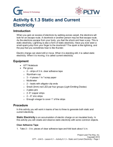 Activity 6.1.3 Static and Current Electricity