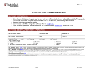 Self-Inspection Checklist - Institutional Biosafety Committee