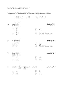Sample Multiple-Choice Questions For questions 1, 2 and 3 below