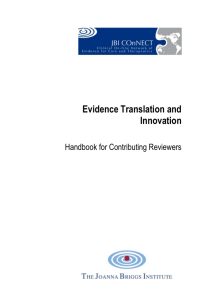 Evidence Based Recommended Practice development