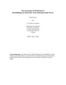 THE ECONOMICS OF INTRODUCING WIND POWER INTO AN