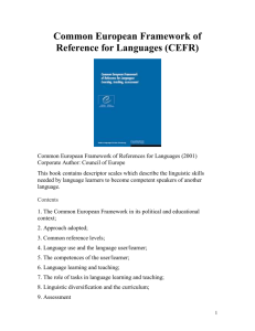 Common European Framework of Reference for Languages (CEFR)