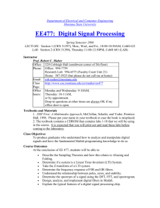 EE477: Digital Signal Processing
