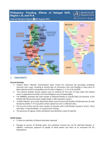 Philippines: Flooding, Effects of Habagat NCR, Region I, III, and IV
