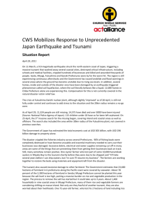 CWS Mobilizes Response to Unprecedented Japan Earthquake and