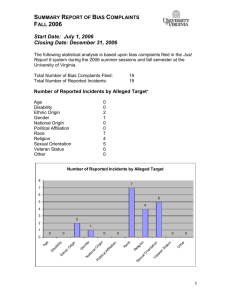Bias Report Fall 2006 - University of Virginia