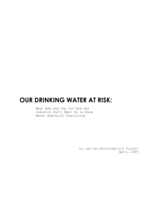 OUR DRINKING WATER AT RISK: