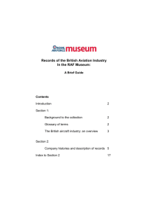 records of the british aviation industry