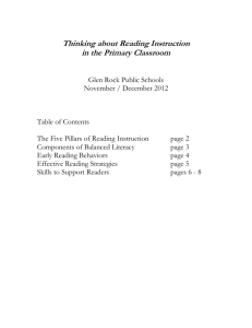 The Five Pillars of Reading Instruction and