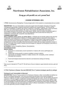 Sample Course Offerings - Northwest Rehabilitation Associates