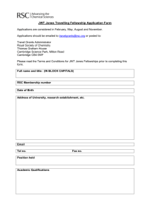 JWT Jones Travelling Fellowship Application Form