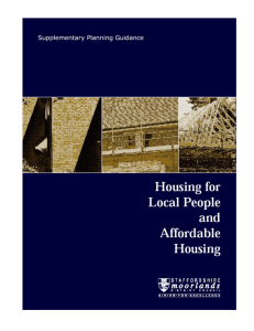 Supplementary Planning Guidance – Housing for Local People and