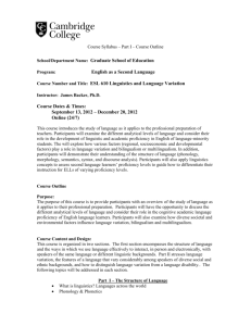 Linguistics and Language Variation - MyCC