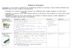 NUMERACY ASSESSMENT