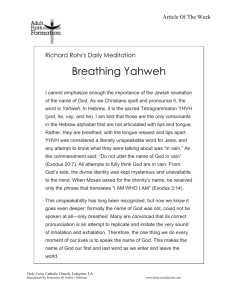 Breathing Yahweh - Holy Cross Catholic Church