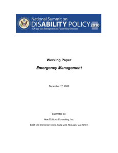 NCD White Paper Emergency Management