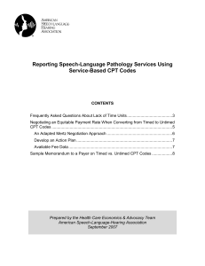 Billing For Services Using Untimed CPT Codes