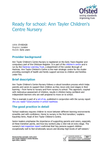 Ann Tayler Children`s Centre Nursery - good practice