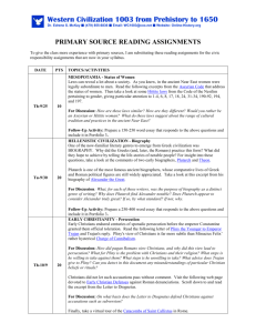 Primary Source Reading Assignments - Online
