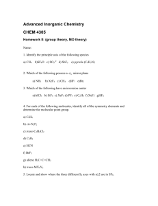 Advanced Inorganic Chemistry CHEM4305 Spring `04