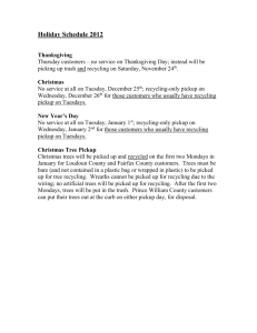 Holiday Schedule: - Patriot Disposal