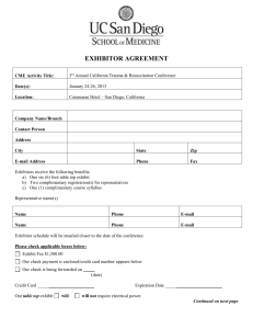 Exhibitor Agreement Form - UCSD Continuing Medical Education