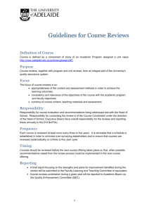 Guidelines for Course Reviews