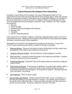 Cultural Resource Reevaluation Form Instructions