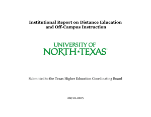 University of North Texas Institutional Report on Distance Education