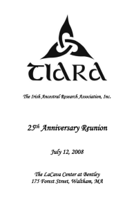 The Irish Ancestral Research Association, Inc