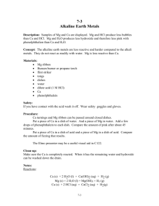 7-3 Alkaline Earth Metals