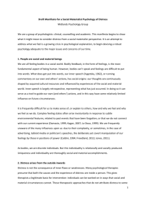 Draft Manifesto for a Social Materialist Psychology of Distress