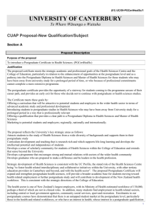 CUAP Proposal-New Qualification/Subject