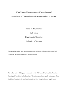 What Types of Occupations are Women Entering