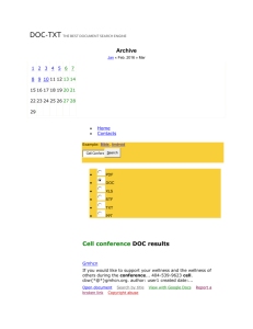 Cell Conference - DOC documents - Doc-Txt