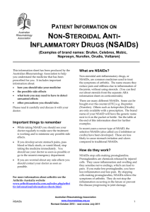 What are NSAIDs? - Australian Rheumatology Association