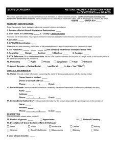 Historic Property Inventory Form for Cemeteries & Graves