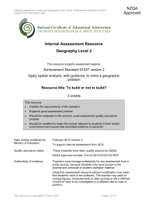 Level 2 Geography internal assessment resource