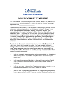 Psychology Confidentiality Statement Document