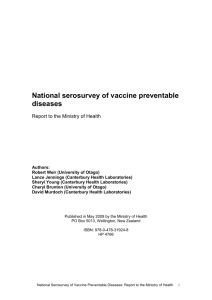 National serosurvey of vaccine preventable