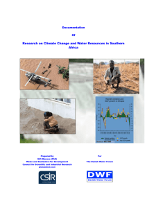 Documentation of Research on Climate change and water