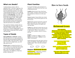 How to Save Seeds Brochure - Richmond Grows Seed Lending