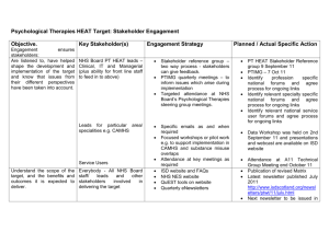 Psychological Therapies HEAT Target: Stakeholder Engagement